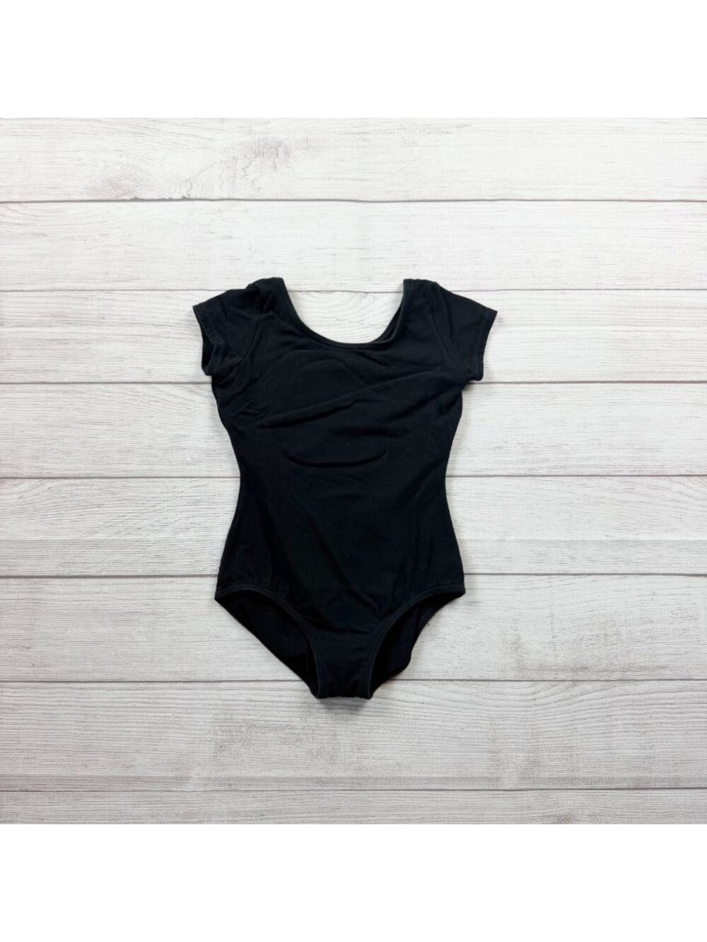 Capezio Black Short Sleeve Ballet Leotard Classic Style Dancewear Girls M